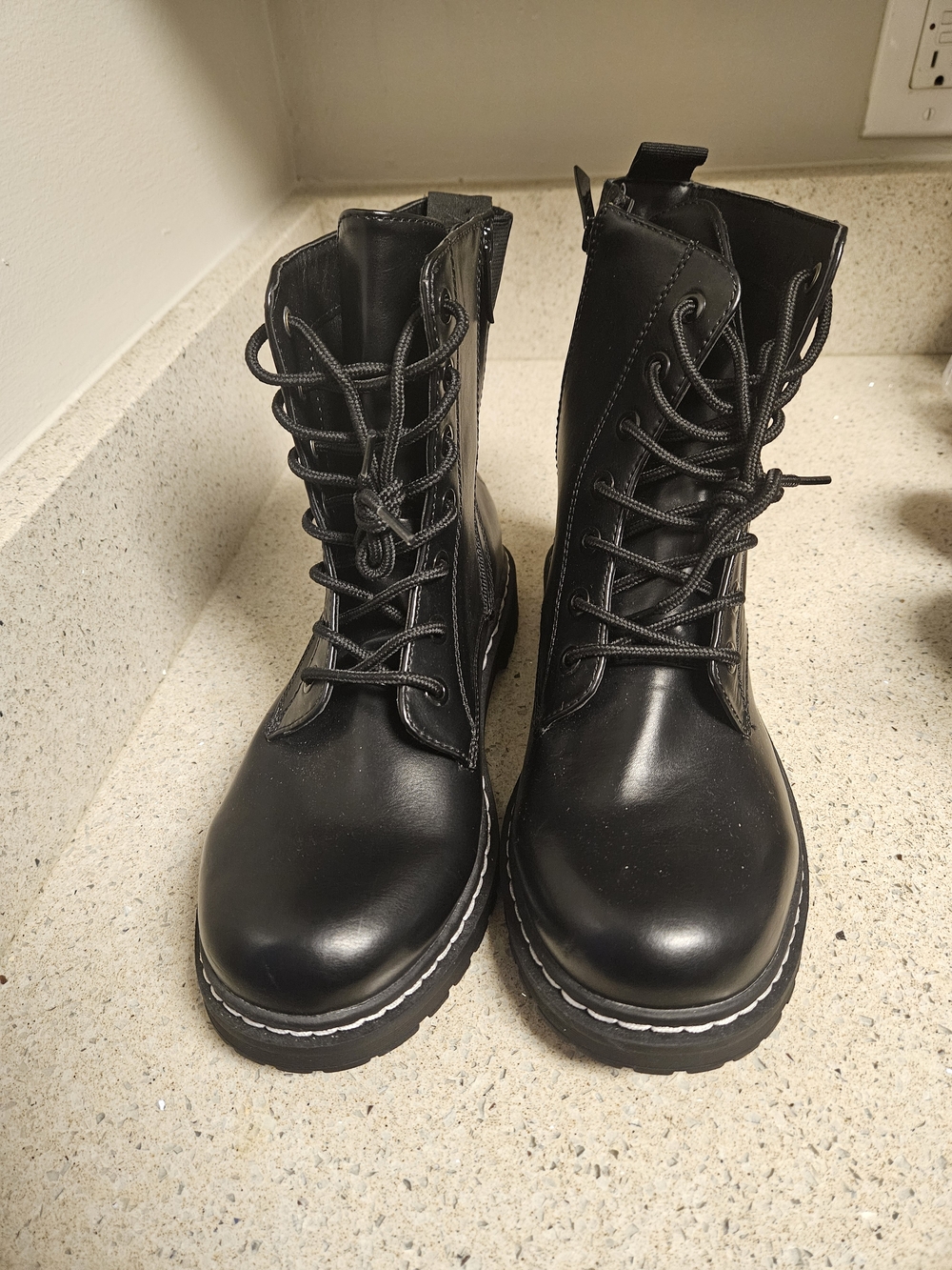 Black Lace-Up Torrid Boots Size 9WW